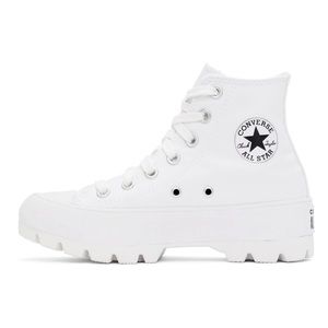 White Lugged chuck Taylor All Star Hi Sneakers